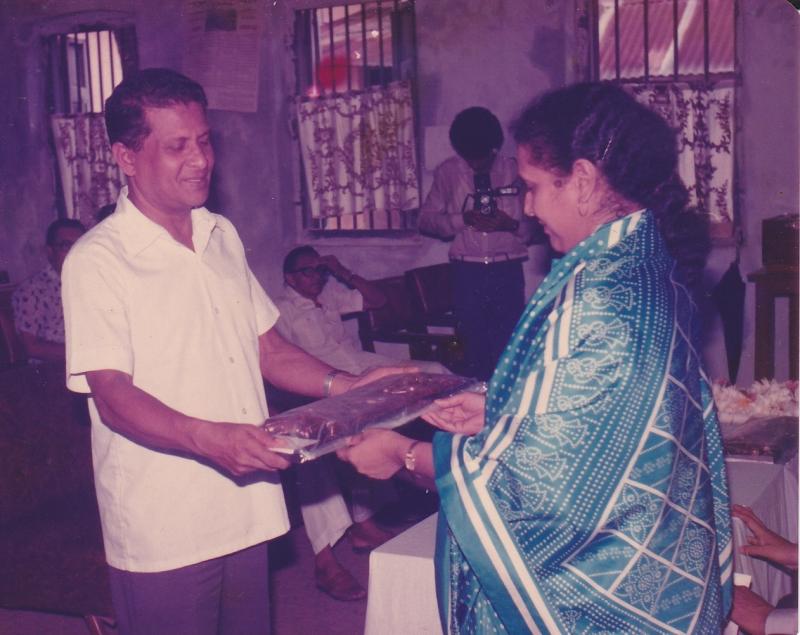 Receiving Alakta Sangeet Award in Comilla, 1987